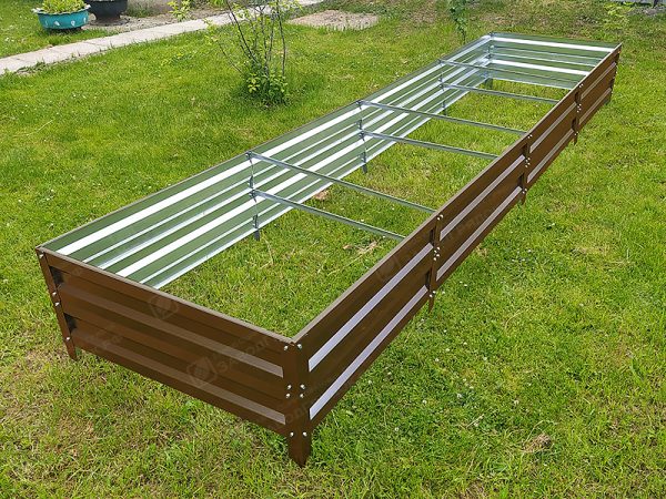 Грядка «Усиленная» 0.8*2м (высота 40 см) с полимерным покрытием RAL 8017 — изображение 1